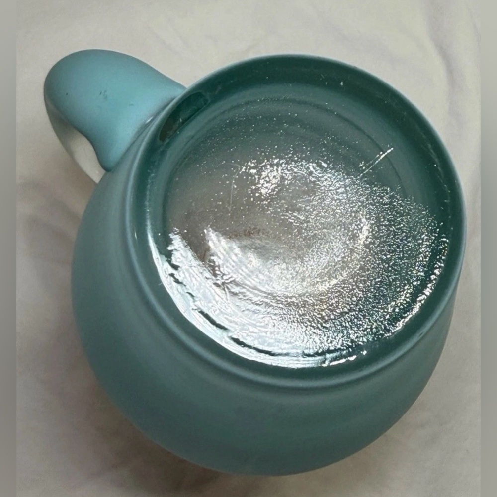 Vintage Blendo Turquoise Blue Glass Pitcher Mid Century Modern 9.5"1.25 Qt - Picture 6 of 9